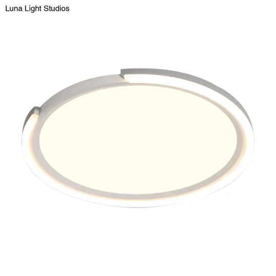Modern Led Round Acrylic Flush Mount Lighting - 15/18/23 Wide White/Black/Gold Warm Light