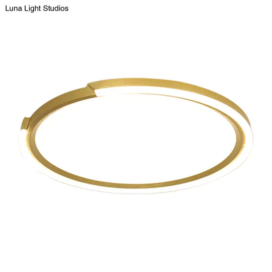 Modern Led Round Acrylic Flush Mount Lighting - 15’/18’/23’ Wide White/Black/Gold Warm Light