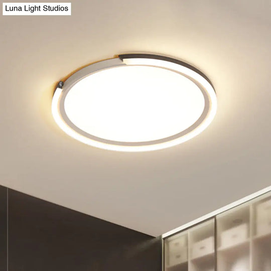 Modern Led Round Acrylic Flush Mount Lighting - 15/18/23 Wide White/Black/Gold Warm Light