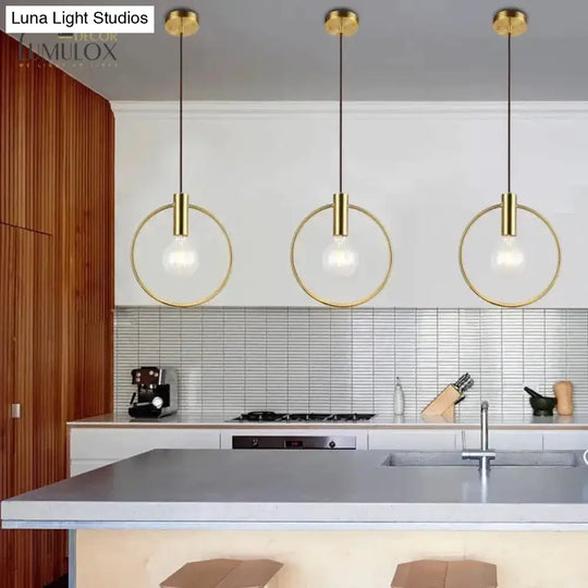 Modern Led Round Glass Ball Pendant Lights Iron E14 Lamps Hanging Light Fixture For Living Room