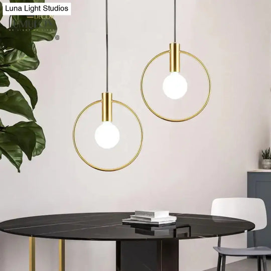 Modern Led Round Glass Ball Pendant Lights Iron E14 Lamps Hanging Light Fixture For Living Room