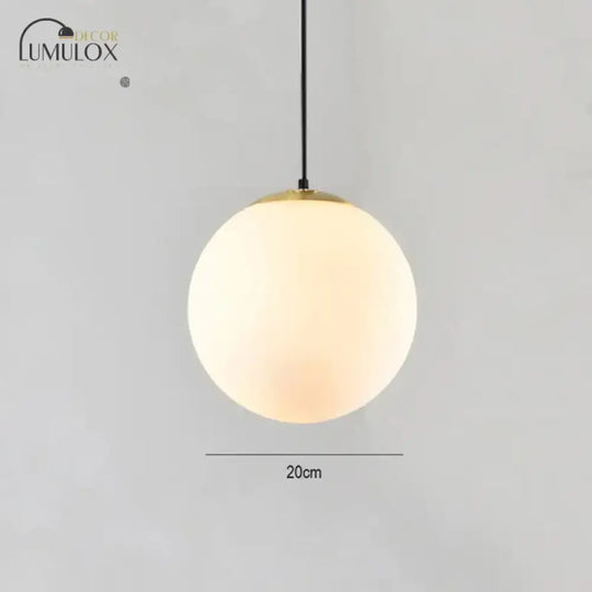 Modern Led Round Glass Ball Pendant Lights Iron E14 Lamps Hanging Light Fixture For Living Room