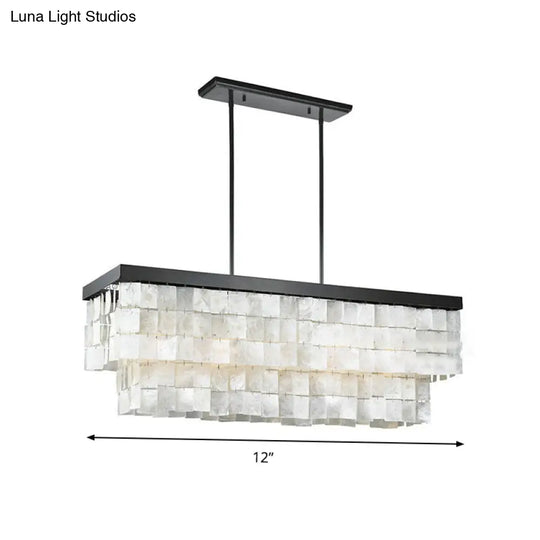 Modern Led Shell Black Island Light Fixture For Living Room