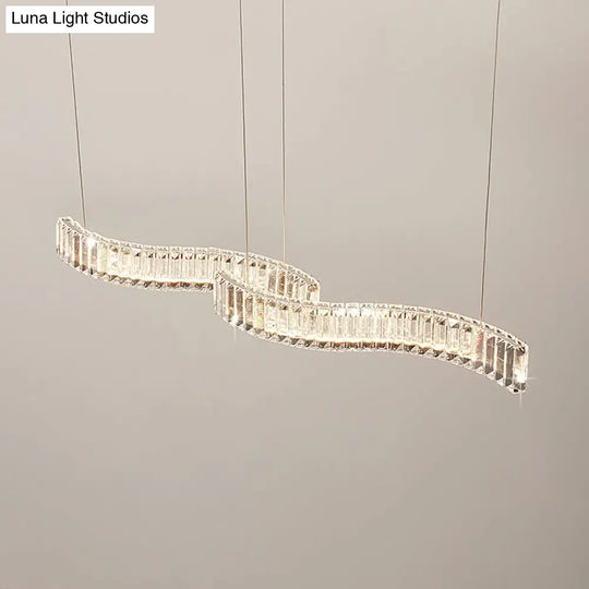 Modern Led Silver Crystal Pendant Light For Dining Room - Stylishly Illuminate Your Space