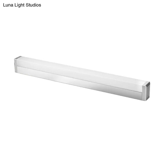 Modern Led Silver Vanity Wall Sconce Light In Warm/White For Bathroom