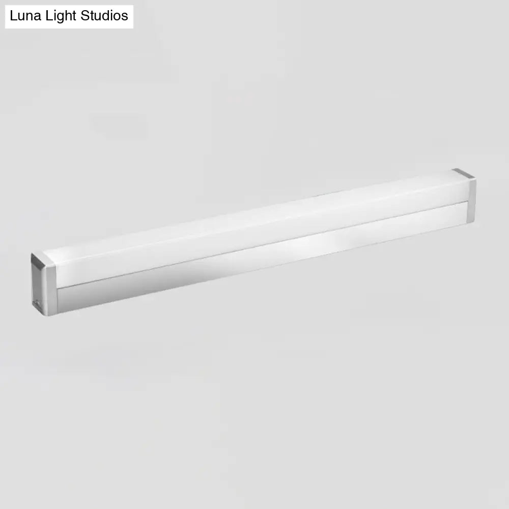 Modern Led Silver Vanity Wall Sconce Light In Warm/White For Bathroom