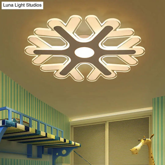 Modern Led Snowflake Ceiling Light For Kids Bedrooms White / 16.5 Yellow