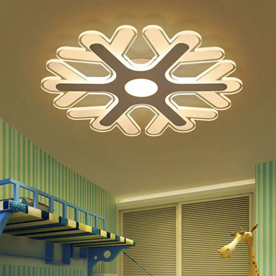 Modern Led Snowflake Ceiling Light For Kids’ Bedrooms White / 16.5’ Yellow