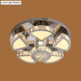 Modern Led Spotlight With Waterfall Crystal Shade For Bedroom Ceiling In Chrome 24’/31.5’ W