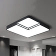 Modern Led Square Flush Mount Ceiling Light Fixture - White/Black White/Warm (16.5’/20.5’ W)