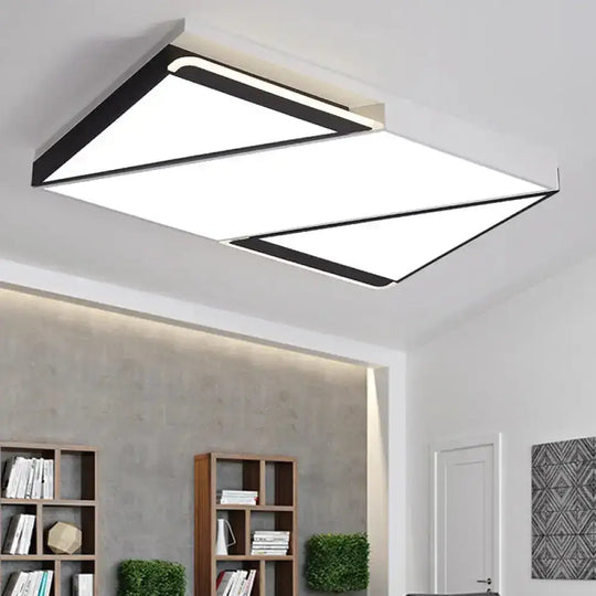 Modern Led Square/Rectangle Flush Mount Ceiling Light In White/3 Color Options - Ideal For Bedrooms