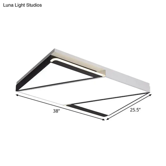 Modern Led Square/Rectangle Flush Mount Ceiling Light In White/3 Color Options - Ideal For Bedrooms