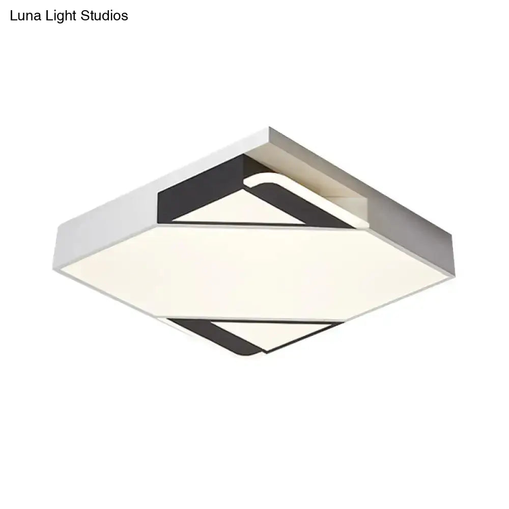 Modern Led Square/Rectangle Flush Mount Ceiling Light In White/3 Color Options - Ideal For Bedrooms