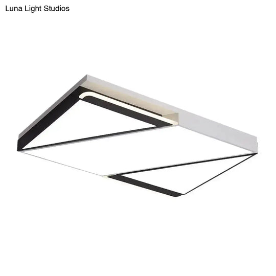 Modern Led Square/Rectangle Flush Mount Ceiling Light In White/3 Color Options - Ideal For Bedrooms