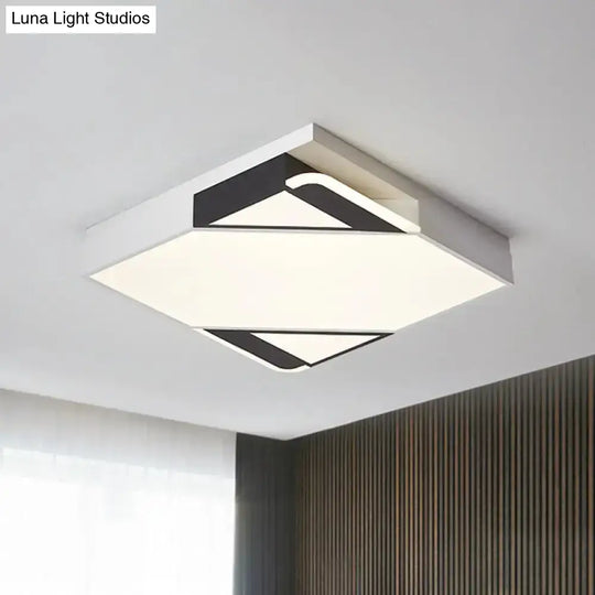 Modern Led Square/Rectangle Flush Mount Ceiling Light In White/3 Color Options - Ideal For Bedrooms