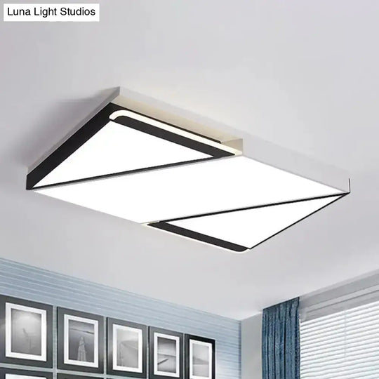 Modern Led Square/Rectangle Flush Mount Ceiling Light In White/3 Color Options - Ideal For Bedrooms