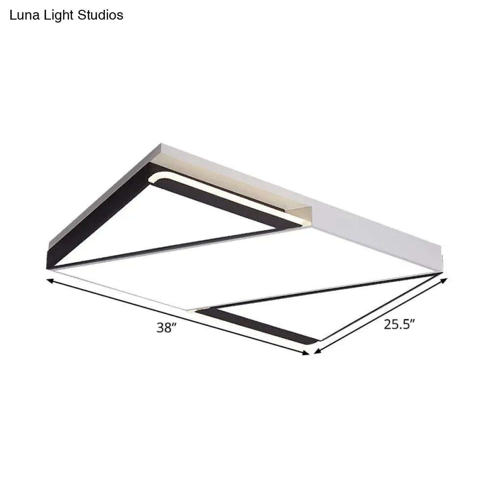 Modern Led Square/Rectangle Flush Mount Ceiling Light In White/3 Color Options - Ideal For Bedrooms