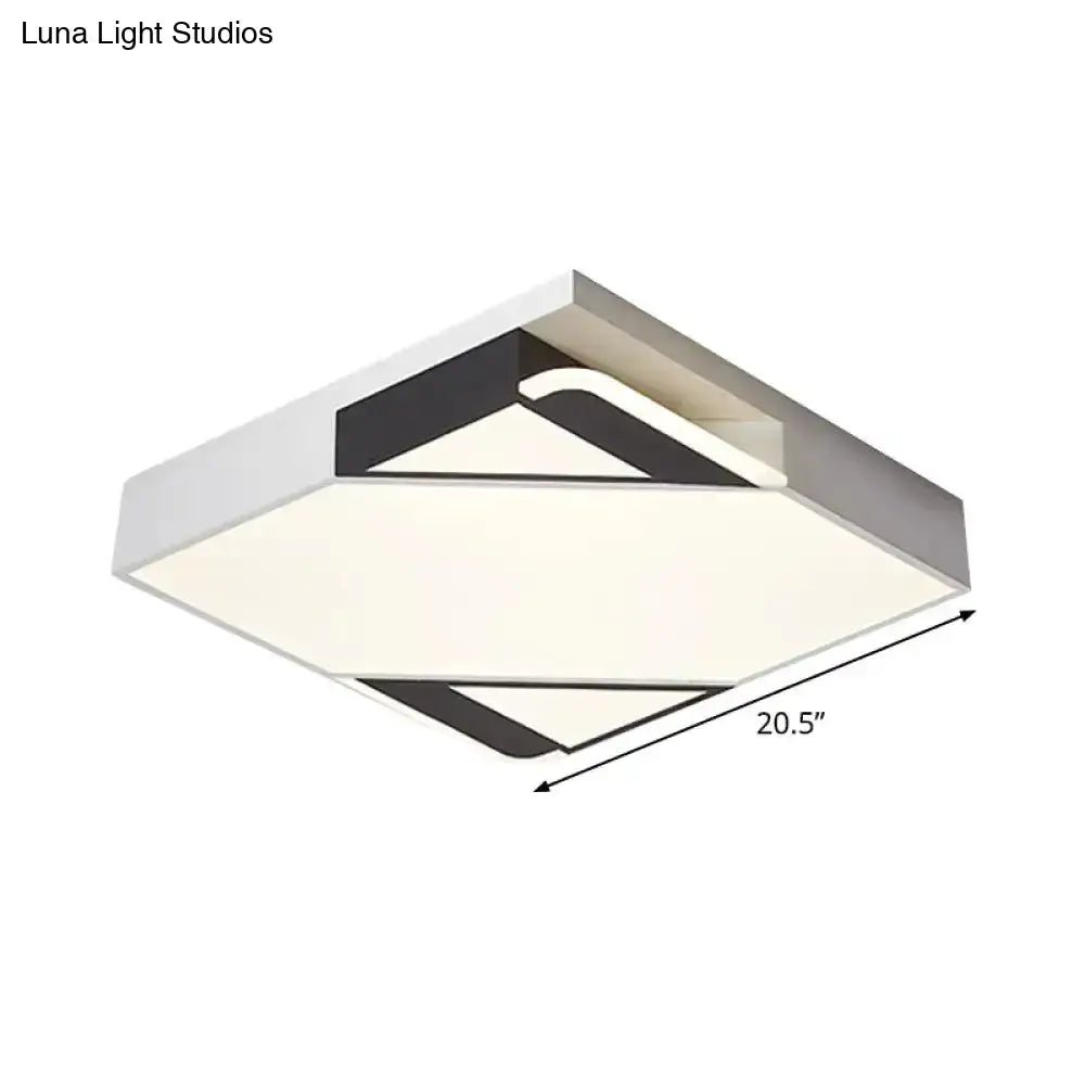 Modern Led Square/Rectangle Flush Mount Ceiling Light In White/3 Color Options - Ideal For Bedrooms