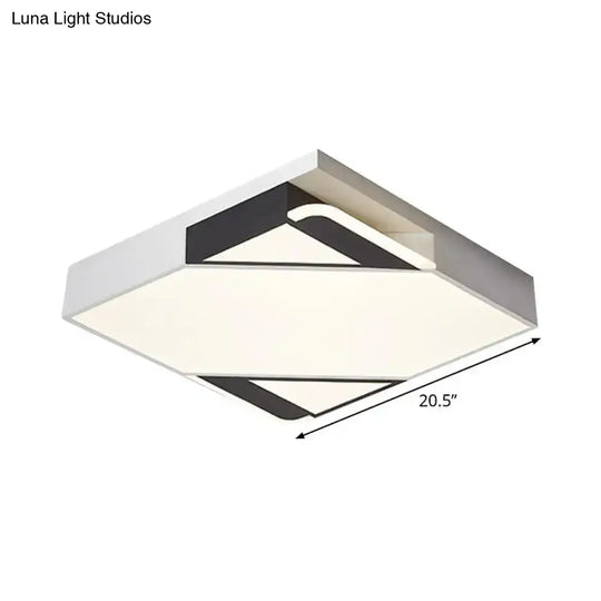 Modern Led Square/Rectangle Flush Mount Ceiling Light In White/3 Color Options - Ideal For Bedrooms