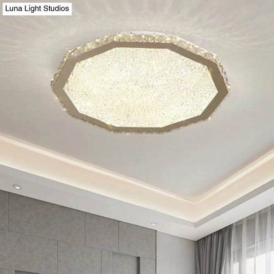 Modern Led Stainless-Steel Flush Mount Ceiling Light For Living Room
