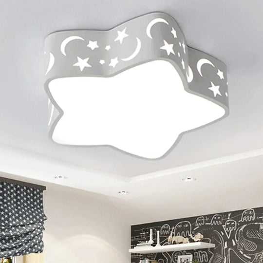 Modern Led Star Ceiling Light: Acrylic White Lamp For Kids’ Bedroom / 16’