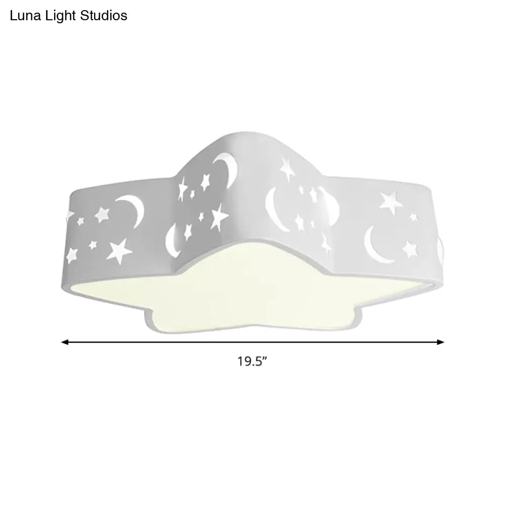 Modern Led Star Ceiling Light: Acrylic White Lamp For Kids’ Bedroom