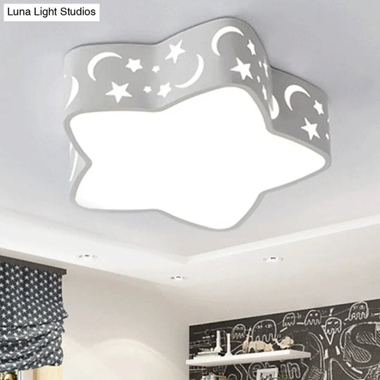 Modern Led Star Ceiling Light: Acrylic White Lamp For Kids Bedroom / 16