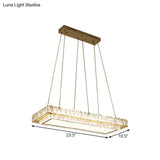 Modern Led Suspension Light: Clear Crystal Rectangle Blocks For Dinning Room & Kitchen Island