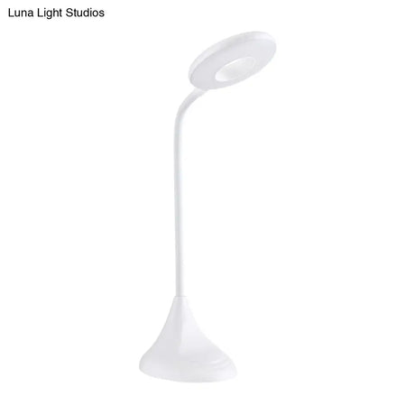 Modern Led Touch Desk Lamp - Blue/Pink/White Circular Design For Bedside Reading