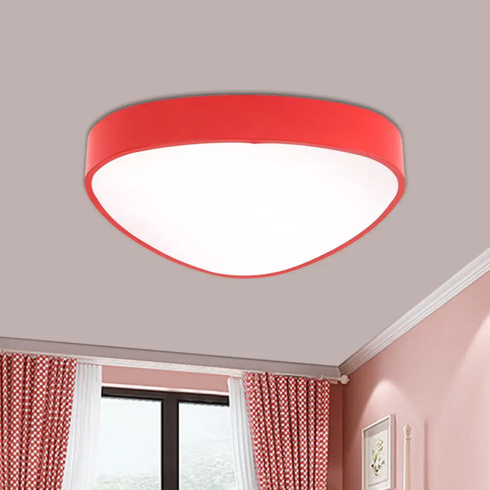 Modern Led Triangle Ceiling Lamp - Red/Blue/Green Acrylic Flush Mount For Hallway Red