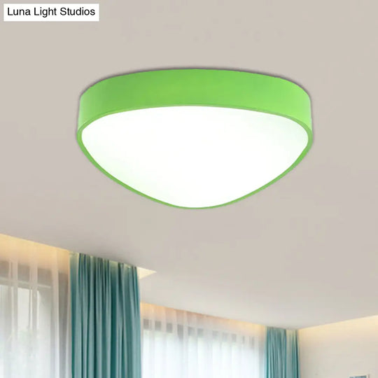 Modern Led Triangle Ceiling Lamp - Red/Blue/Green Acrylic Flush Mount For Hallway