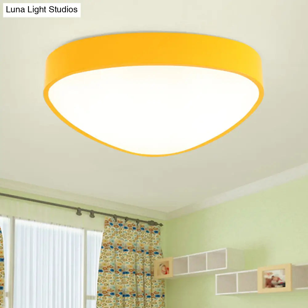 Modern Led Triangle Ceiling Lamp - Red/Blue/Green Acrylic Flush Mount For Hallway Yellow