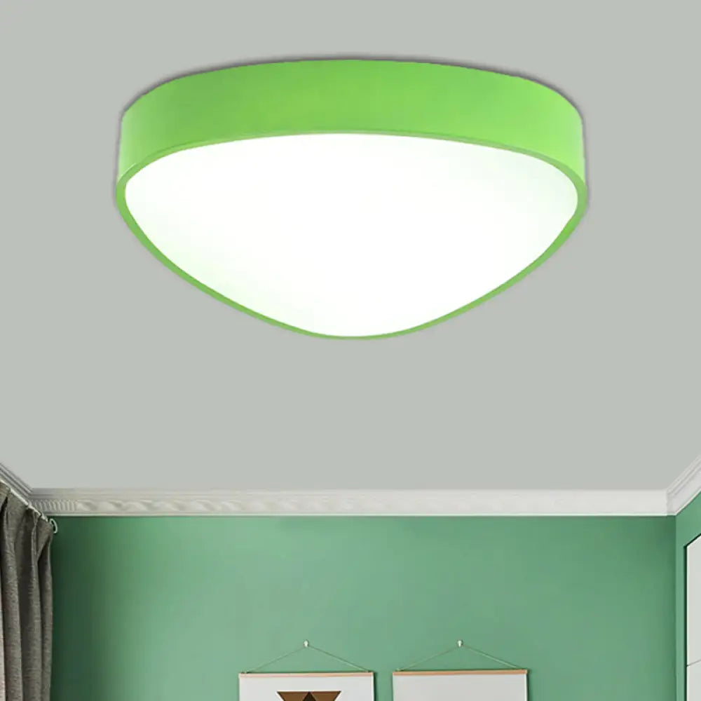 Modern Led Triangle Ceiling Lamp - Red/Blue/Green Acrylic Flush Mount For Hallway Green