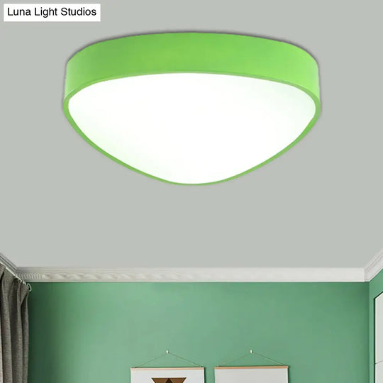 Modern Led Triangle Ceiling Lamp - Red/Blue/Green Acrylic Flush Mount For Hallway Green