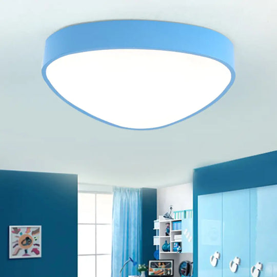 Modern Led Triangle Ceiling Lamp - Red/Blue/Green Acrylic Flush Mount For Hallway Blue