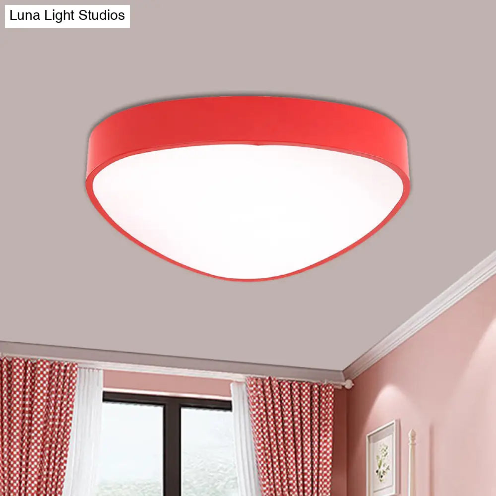 Modern Led Triangle Ceiling Lamp - Red/Blue/Green Acrylic Flush Mount For Hallway Red