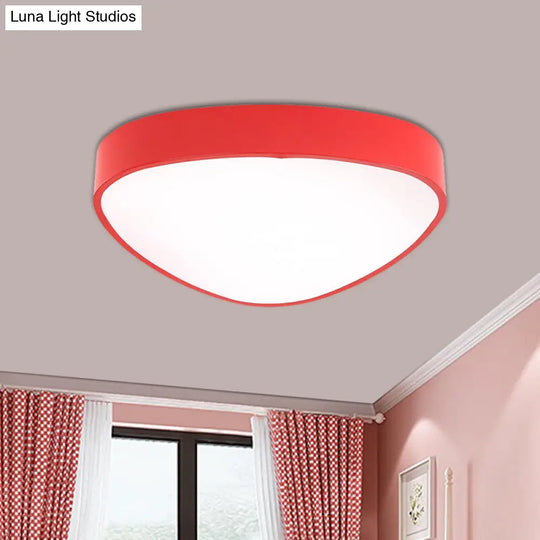 Modern Led Triangle Ceiling Lamp - Red/Blue/Green Acrylic Flush Mount For Hallway Red