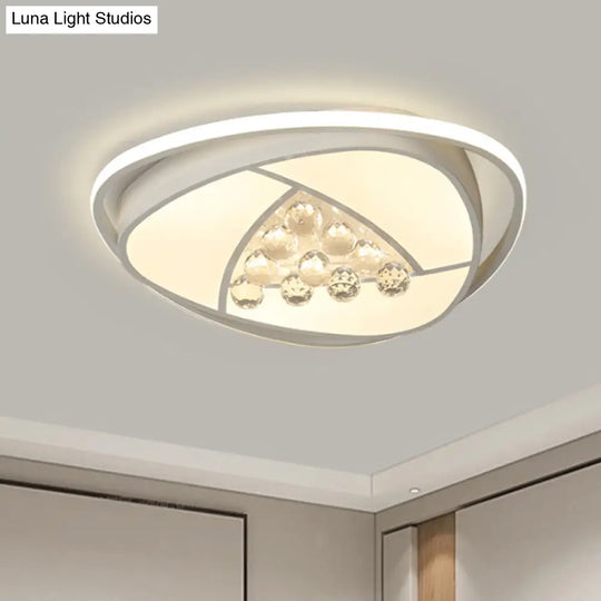 Modern Led Triangle Flush Ceiling Lamp - 16.5’/20.5’ Acrylic & Clear Crystal White Light