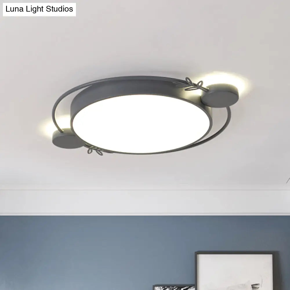 Modern Led Twig Round Iron Flush Mount Ceiling Light