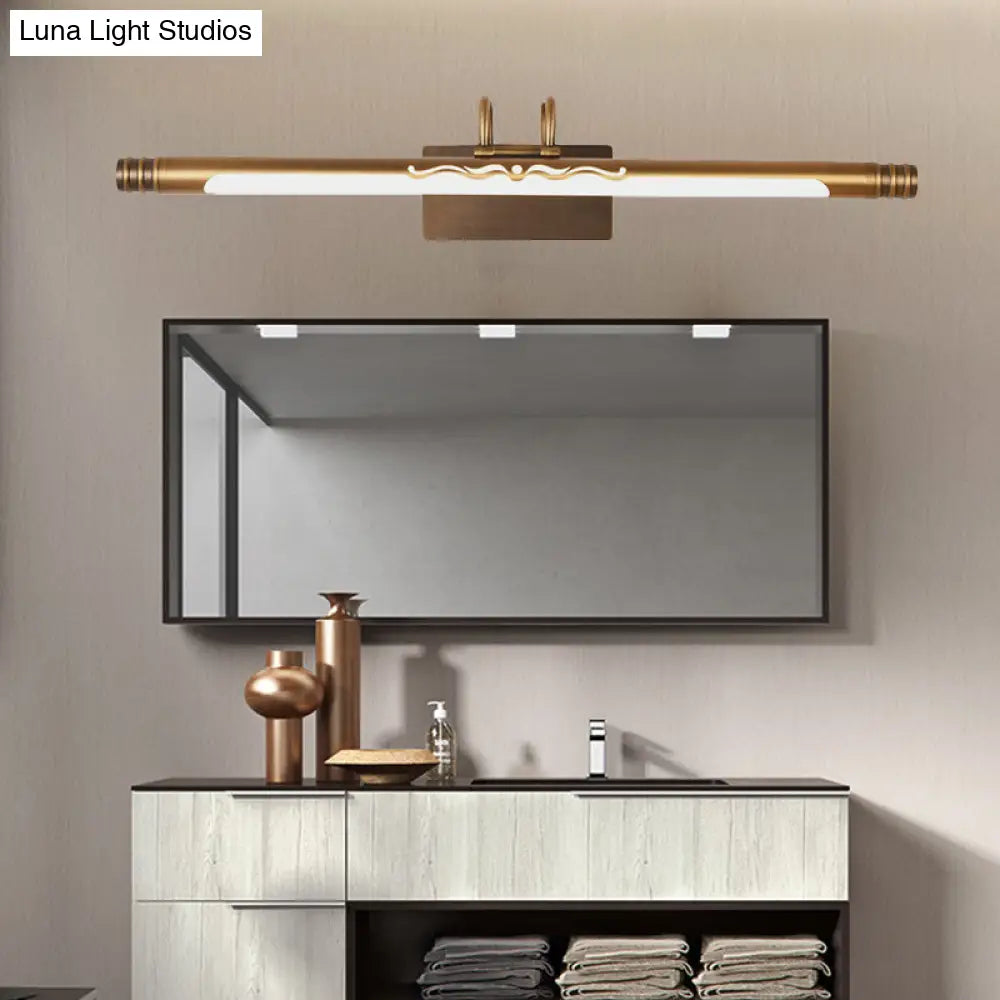 Modern Led Vanity Light Fixture In Bronze/Brass Finish White/Warm - 21 26 29 W