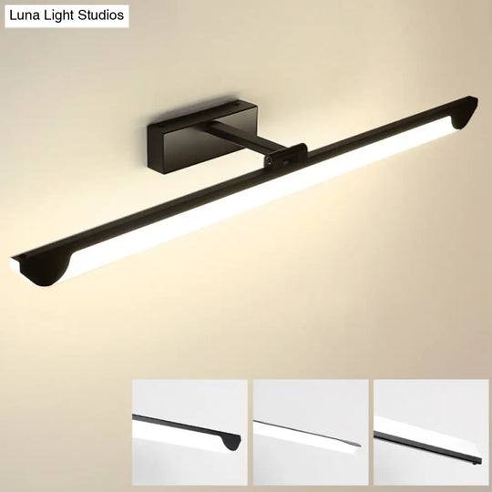 Modern Led Vanity Light Fixture - Swivelable Linear Acrylic Wall Mount Lamp For Bathrooms