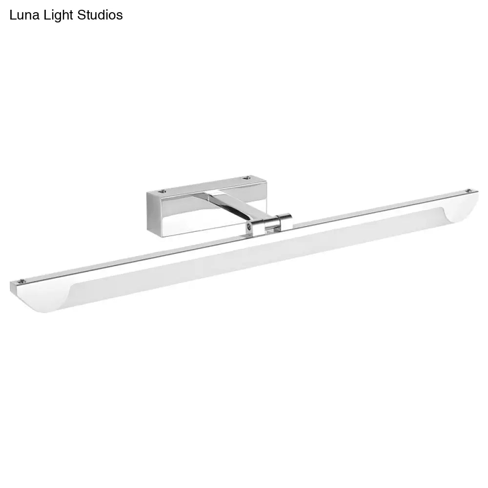 Modern Led Vanity Light Fixture - Swivelable Linear Acrylic Wall Mount Lamp For Bathrooms