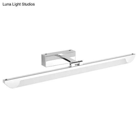 Modern Led Vanity Light Fixture - Swivelable Linear Acrylic Wall Mount Lamp For Bathrooms