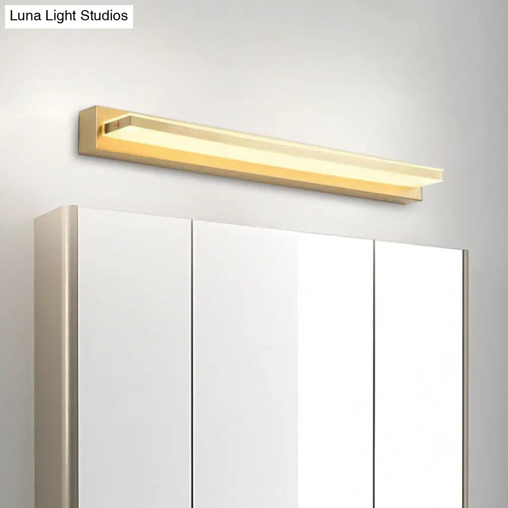 Modern Led Vanity Lighting With Yellow Acrylic Shade - Rectangular Wall Mount Light For Bedroom