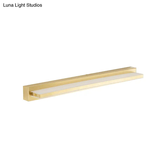 Modern Led Vanity Lighting With Yellow Acrylic Shade - Rectangular Wall Mount Light For Bedroom