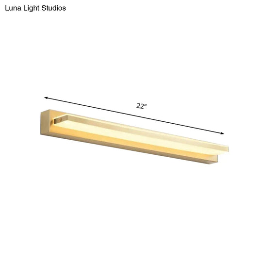 Modern Led Vanity Lighting With Yellow Acrylic Shade - Rectangular Wall Mount Light For Bedroom