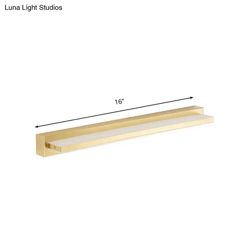 Modern Led Vanity Lighting With Yellow Acrylic Shade - Rectangular Wall Mount Light For Bedroom