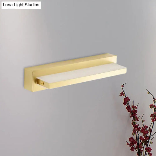 Modern Led Vanity Lighting With Yellow Acrylic Shade - Rectangular Wall Mount Light For Bedroom