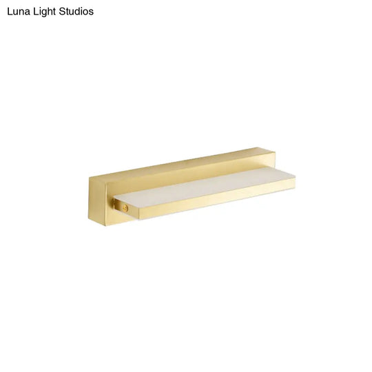 Modern Led Vanity Lighting With Yellow Acrylic Shade - Rectangular Wall Mount Light For Bedroom