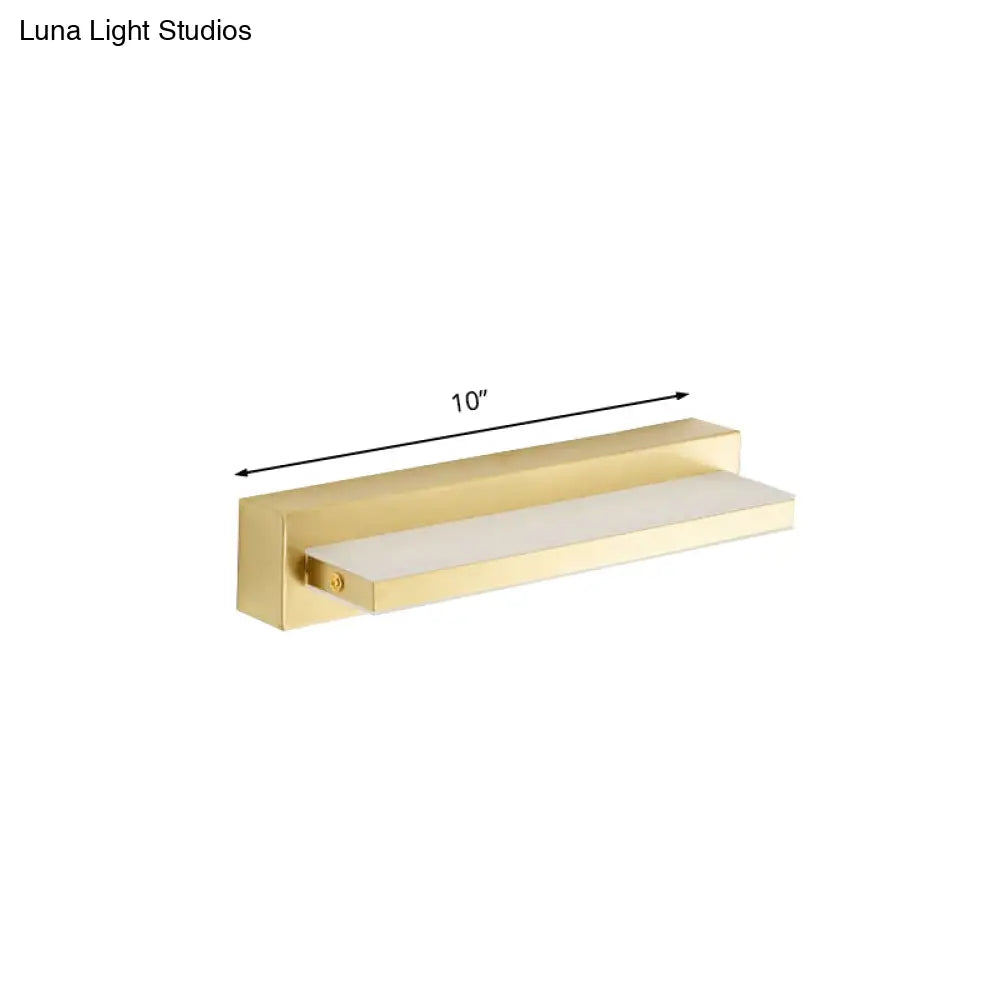 Modern Led Vanity Lighting With Yellow Acrylic Shade - Rectangular Wall Mount Light For Bedroom